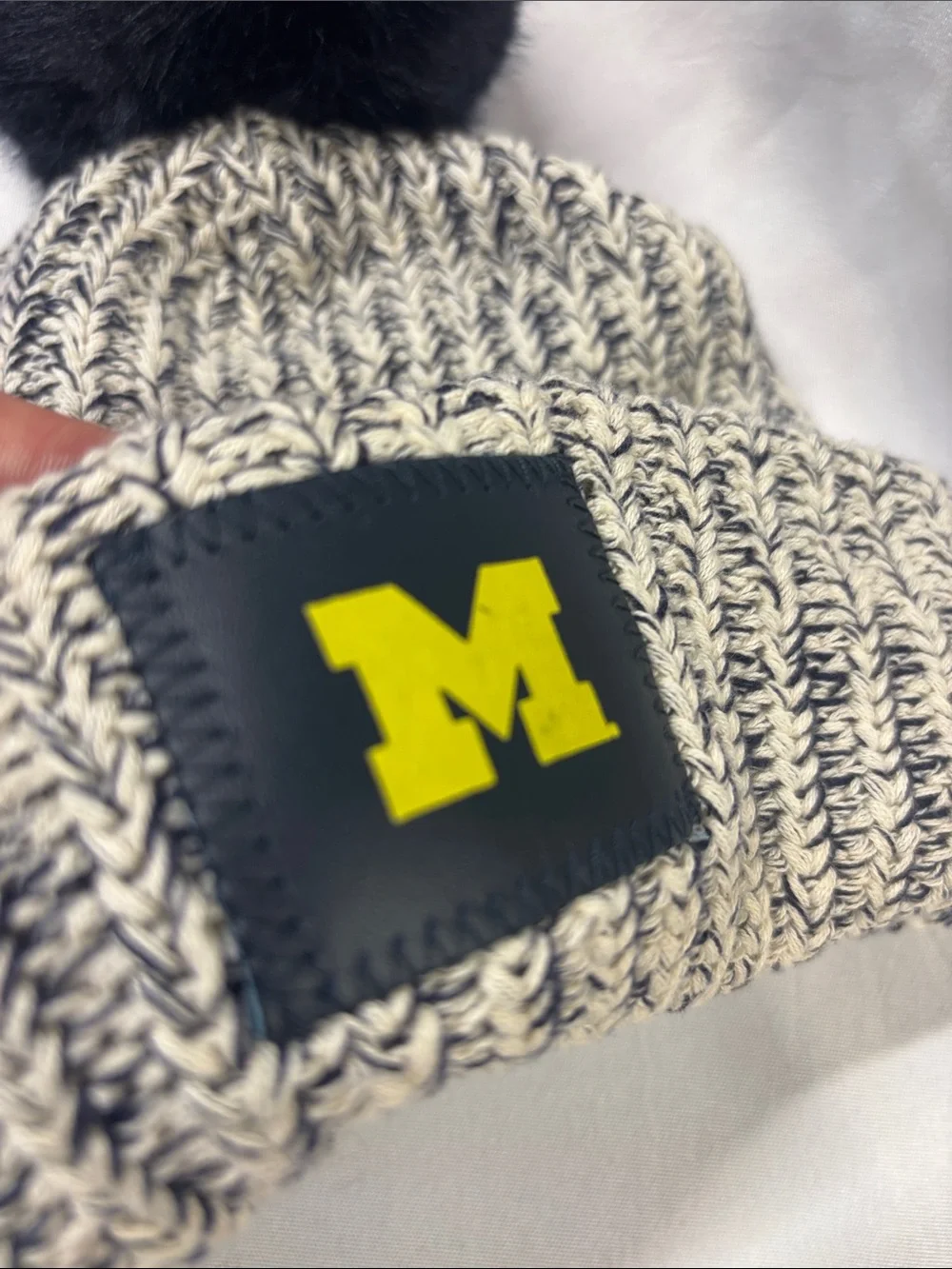 Love Your Melon Cream and Navy Marled Knit Hat-NWOT